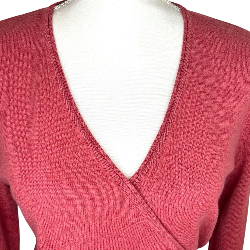 Aigle Faux Wrap Jumper Sweater Women's 40 Medium Salmon Long Sleeve Missing Tie‎ - Picture 2 of 9